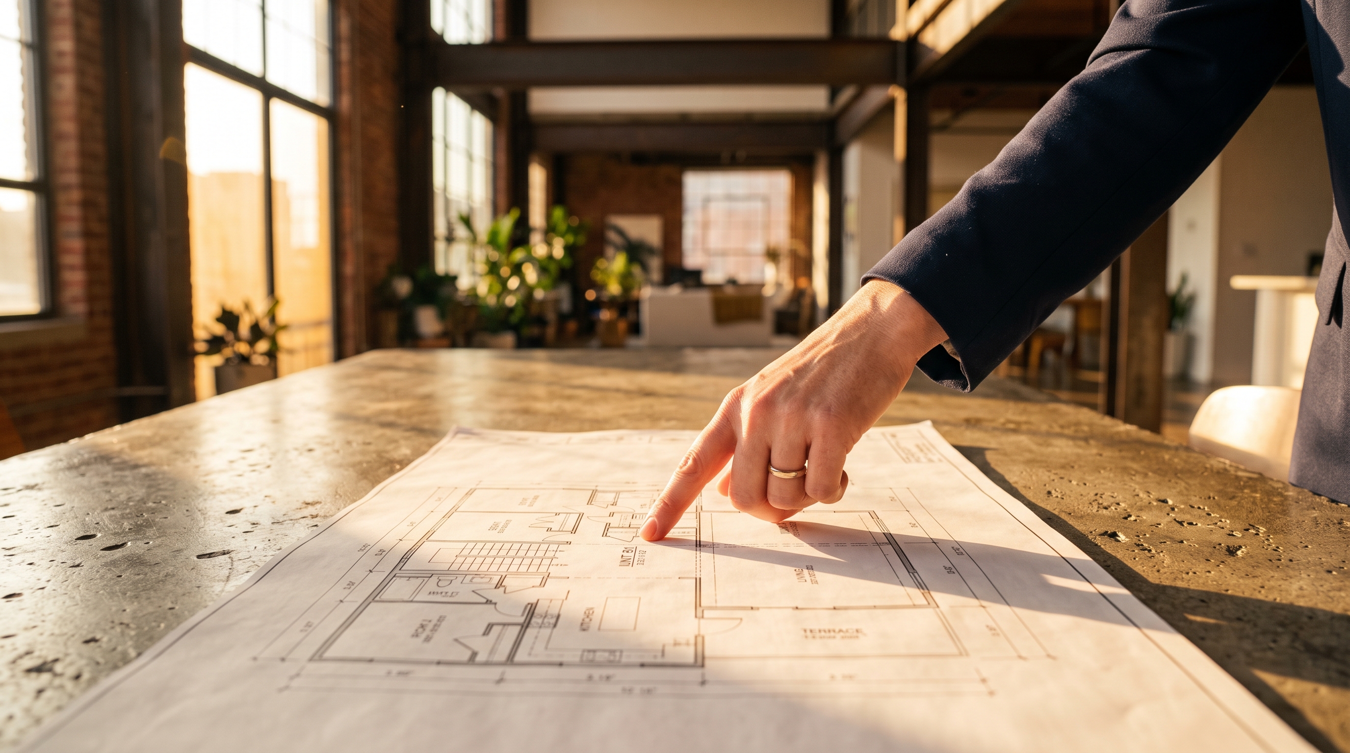 commercial real estate agent showing a property