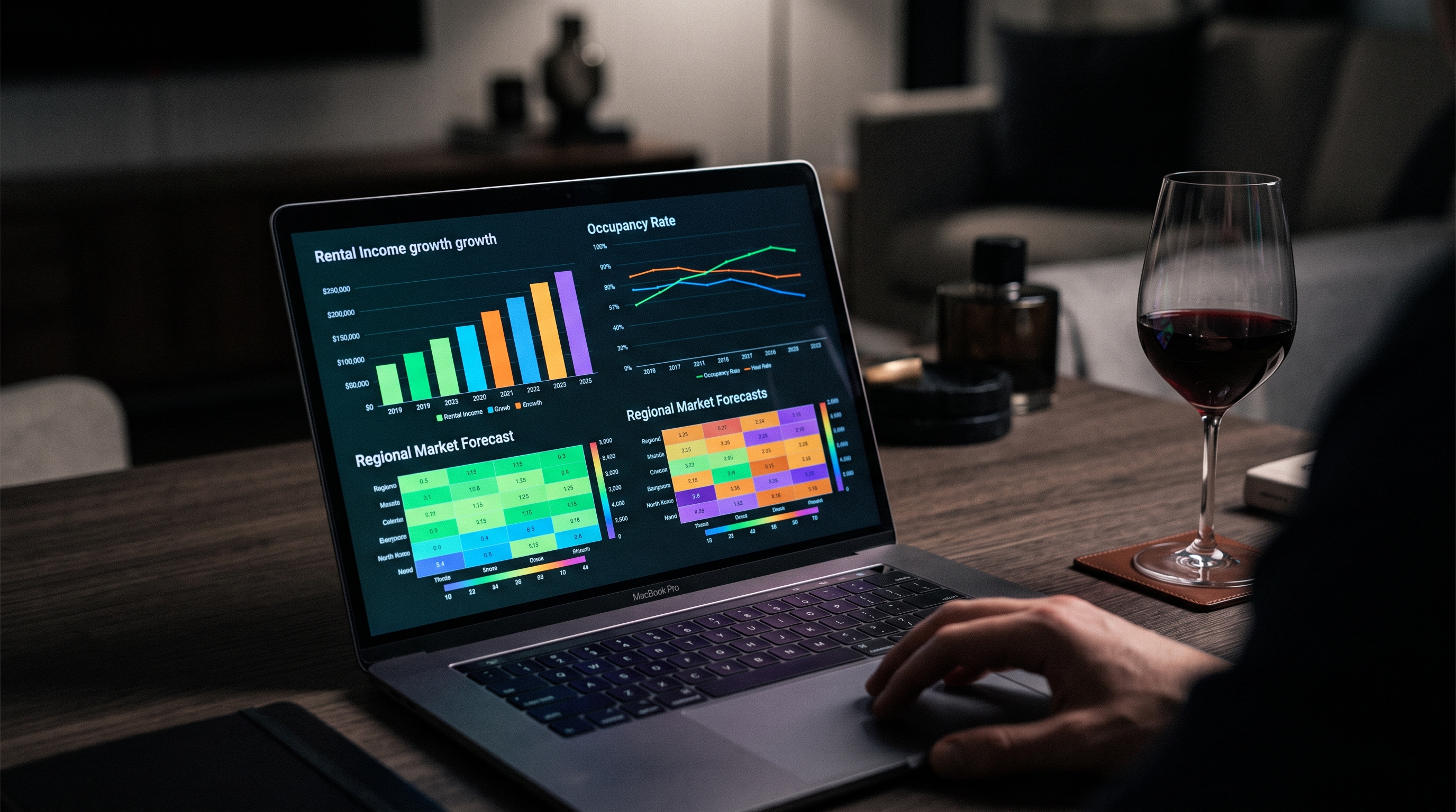 rental forecast software on a computer screen while looking at properties