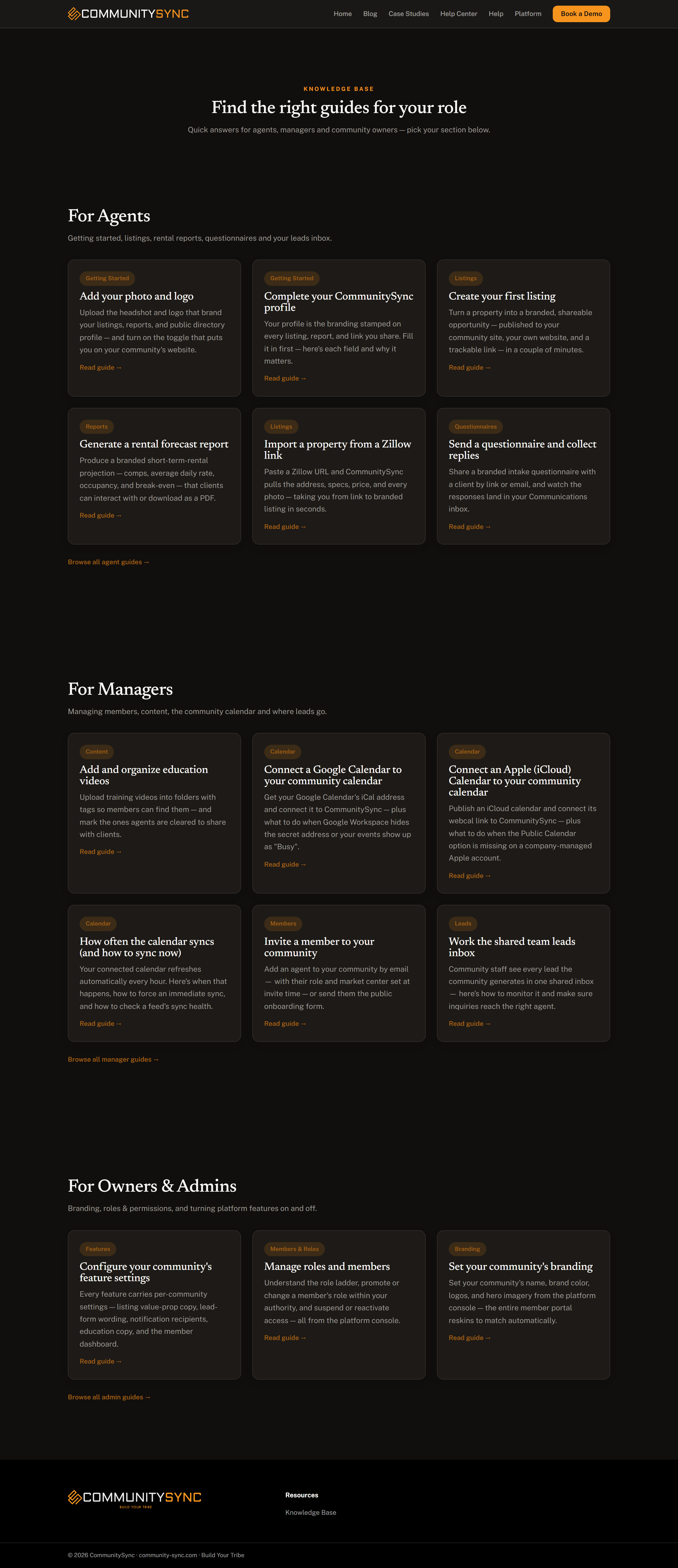 A published resource-center pillar page