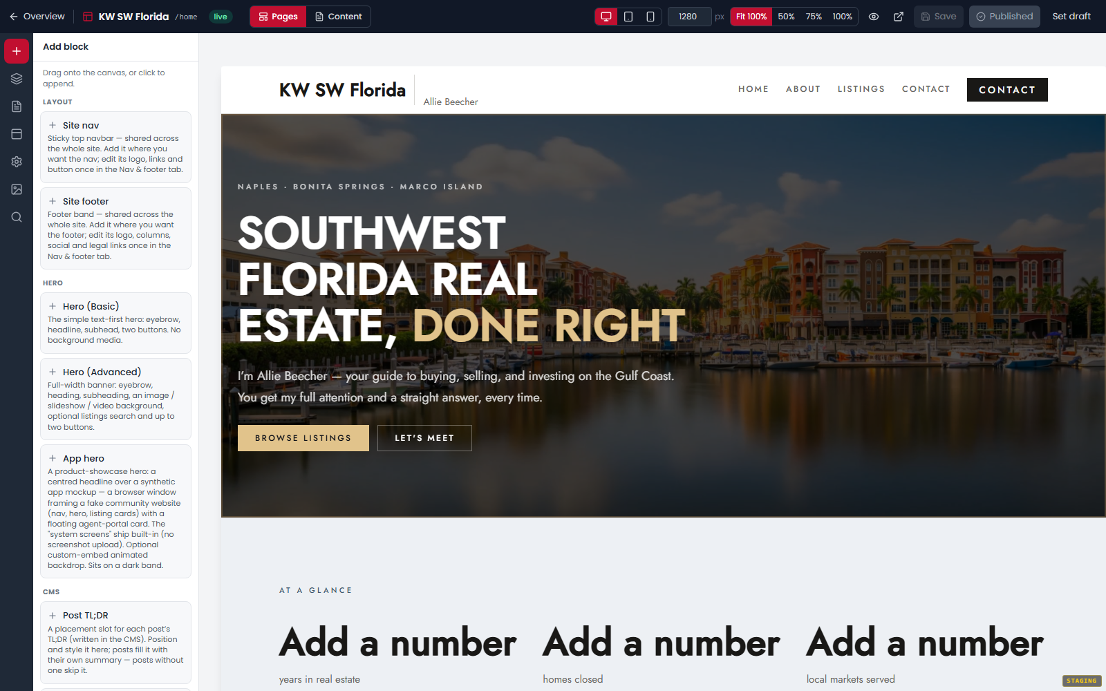 The website editor